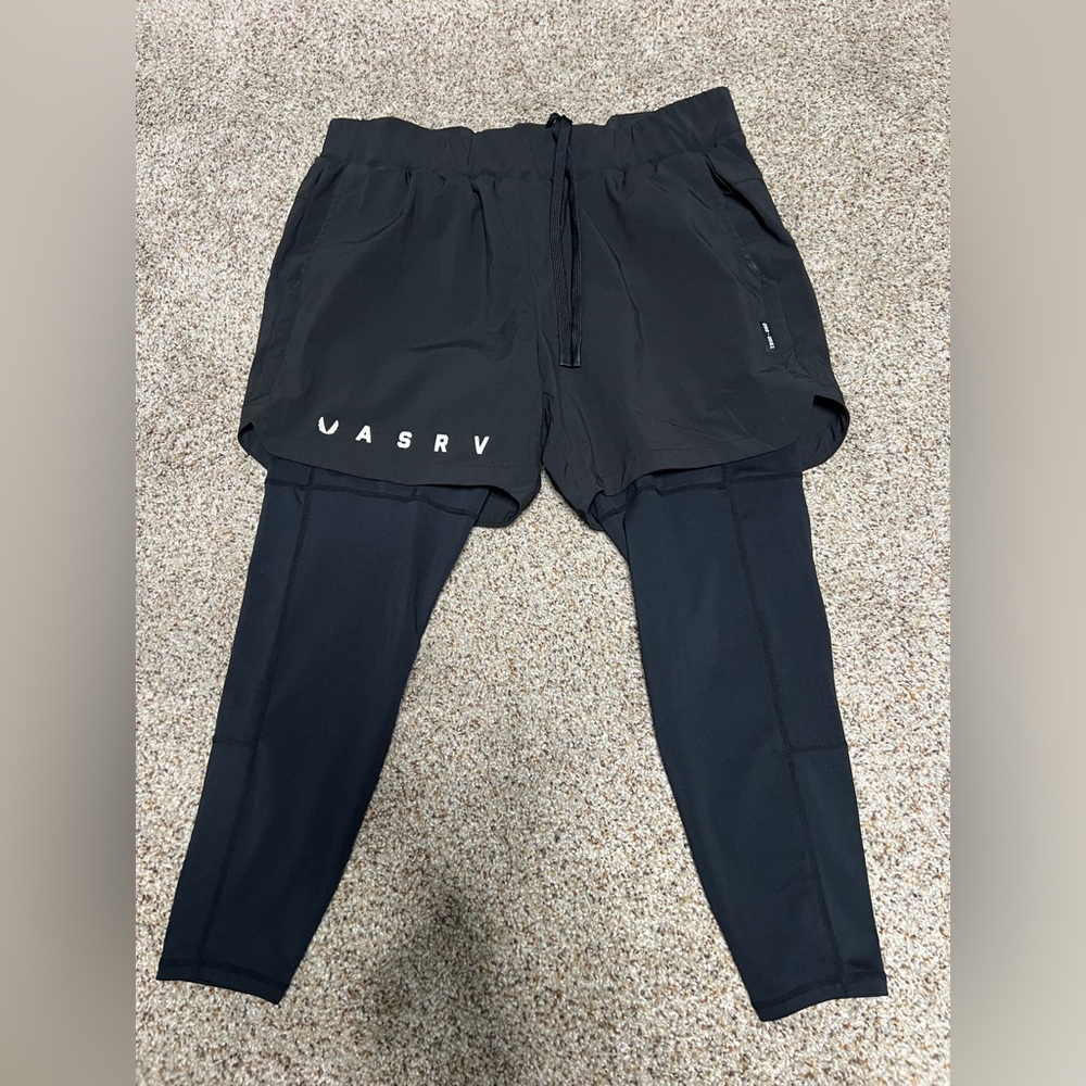 ASRV Men's High Split Legging Shorts Medium DSG-0561